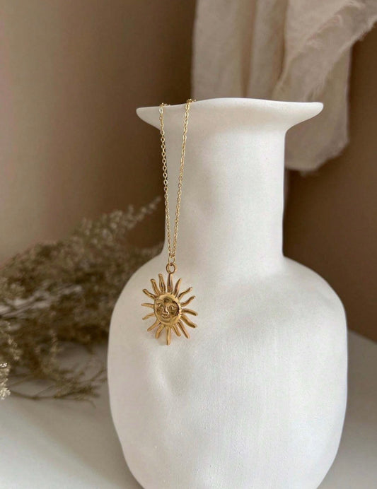 Stainless Steel sun pendant necklace