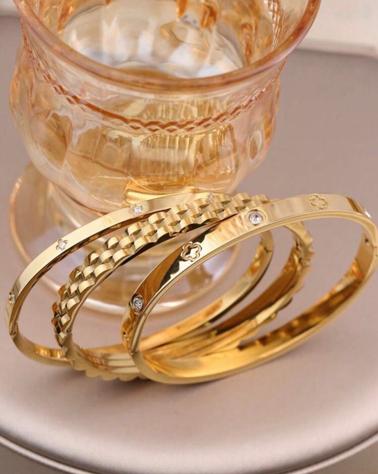 Clover🍀 design 3 piece bracelet set