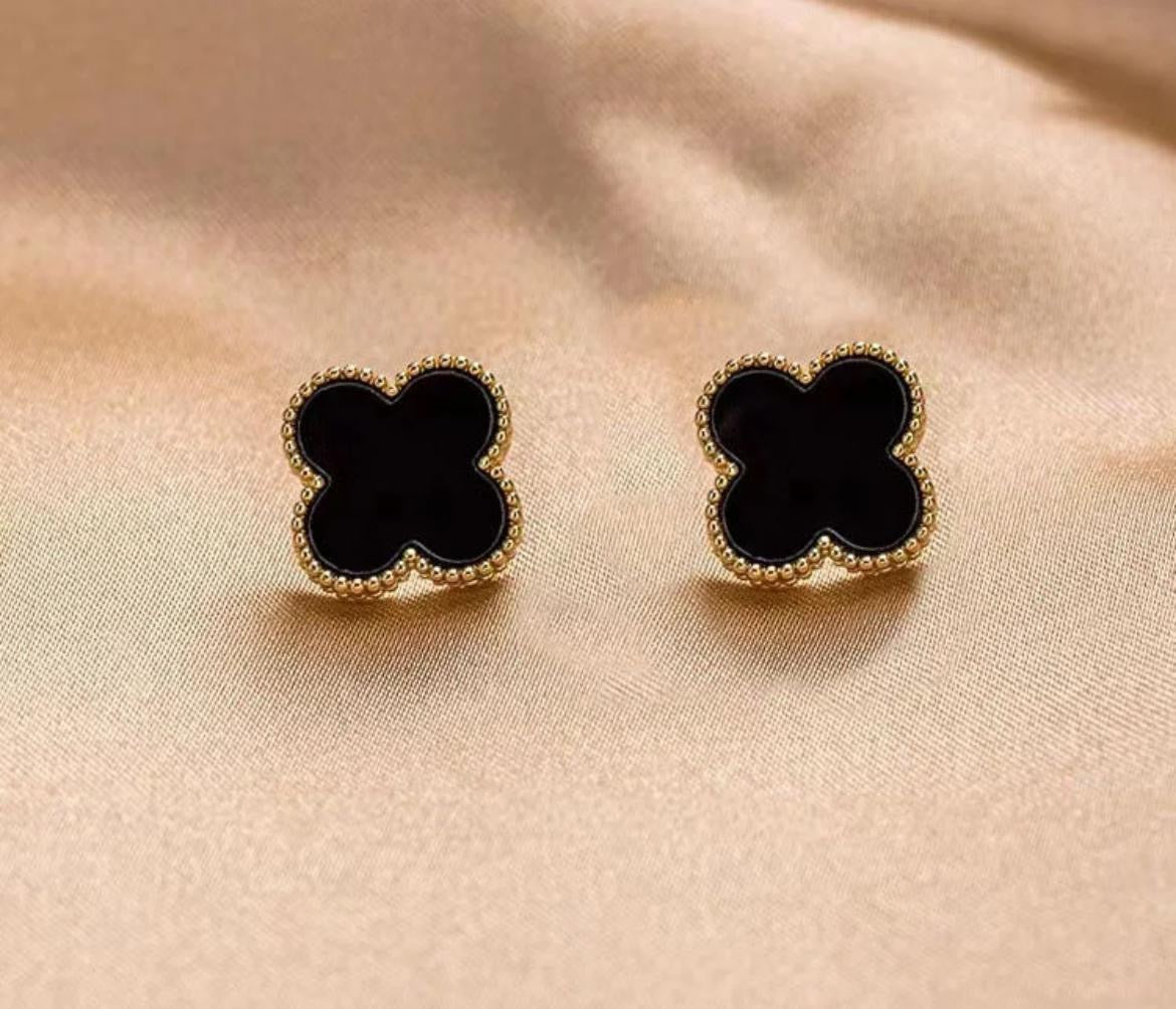 Flower Stud Earrings Elegant Earrings for Women 14k Gold Plated