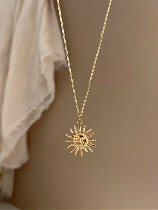 Stainless Steel sun pendant necklace