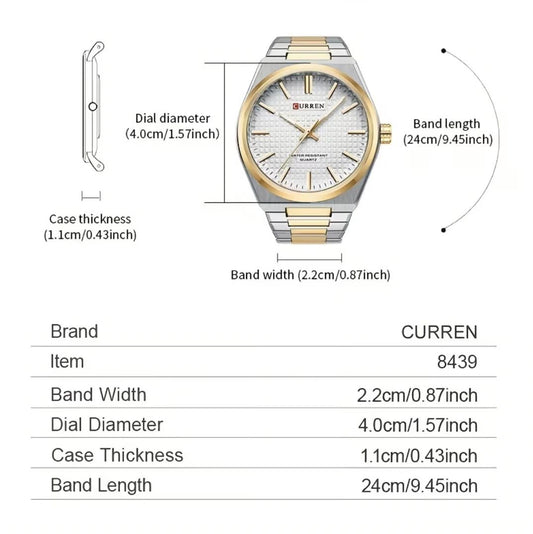 Curren Men's Gold Stainless Steel Watch (Dial 4.4cm)
